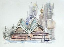 Sydney Opera House, Australia watercolourby Barbara Gray