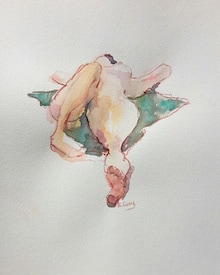figure painting lying down by Barbara Gray