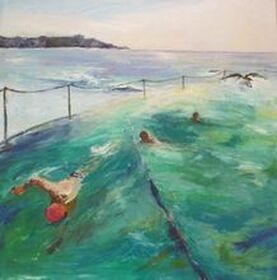 painting of bronte beach australia by barbara gray