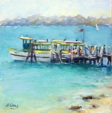 oil painting bundeena ferry sydney